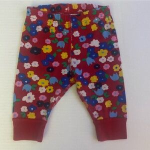 Hanna Andersson Floral Organic Cotton Baby Leggings 3-6 months GUC